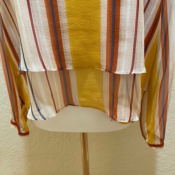 NWOT Anthropologie sheer layered stripe blouse XL - Picture 4 of 8